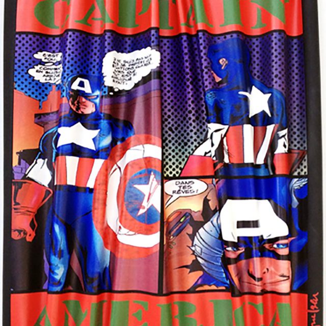 045-3-Captain América-plissé mural Technique acrylique sur toile Duo Graff Gnidzaz 52 cm x 45
