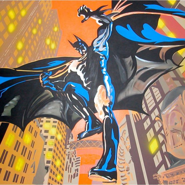 6007-698 (galerie Francl Cannes) Batman Acrylique sur toile 97 x 130 cm