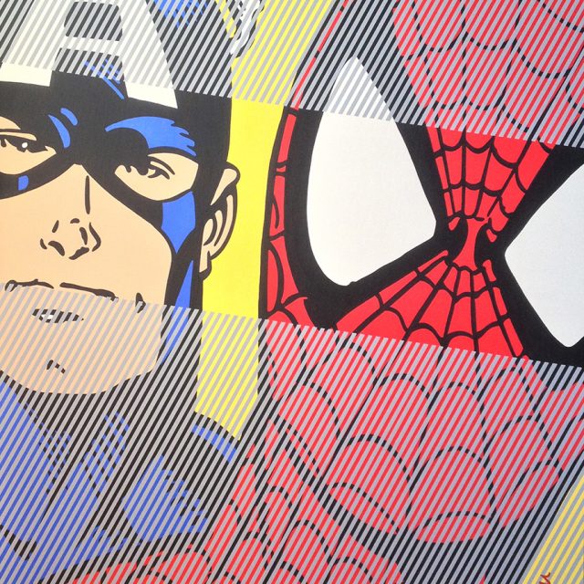 BD-033-4-Captain America & Spiderman dim. 115 x 90 cm Collection privée