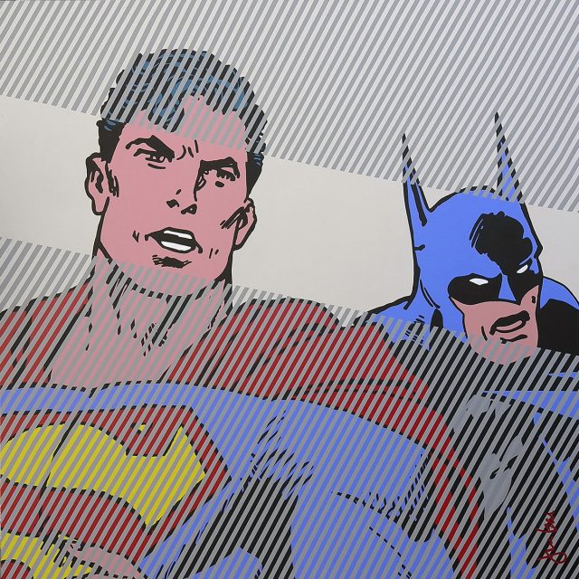 BD-034-10-Superman & Batman Acrylique sur toile 100 x 100 cm