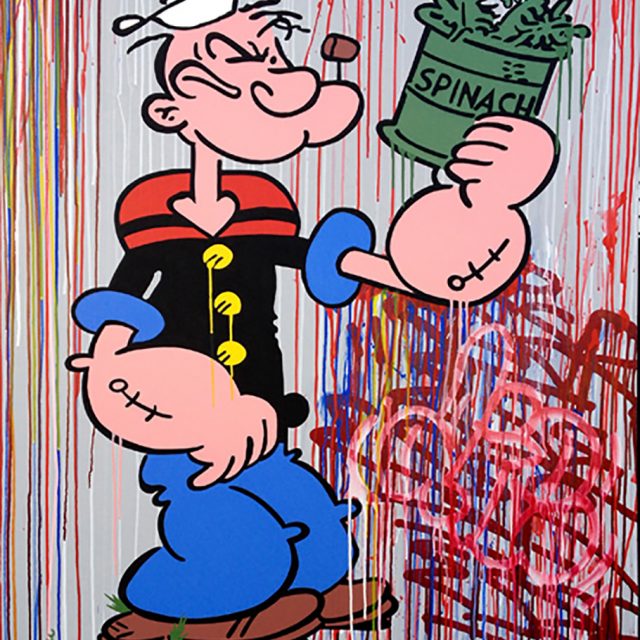 BD-034-5-Popeye spinach Galeries Bartoux Acrylique sur toile 130 x 97 cm