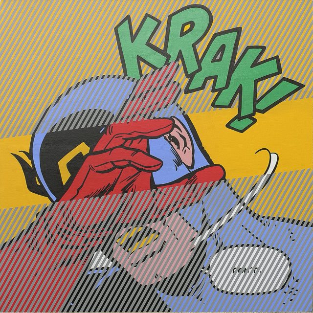 BD-035-01-Captain America Acrylique sur toile 75 x 75 cm