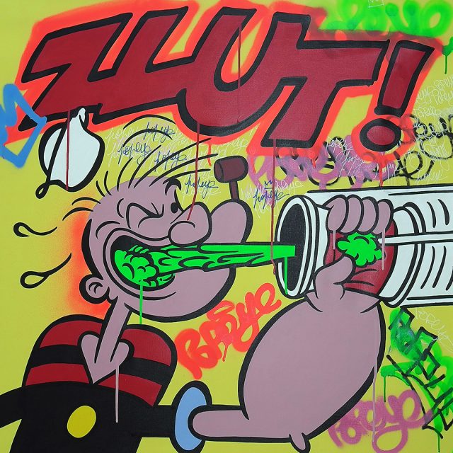 BD-040-10-Popeye Acrylique sur toile 90 x 90 cm