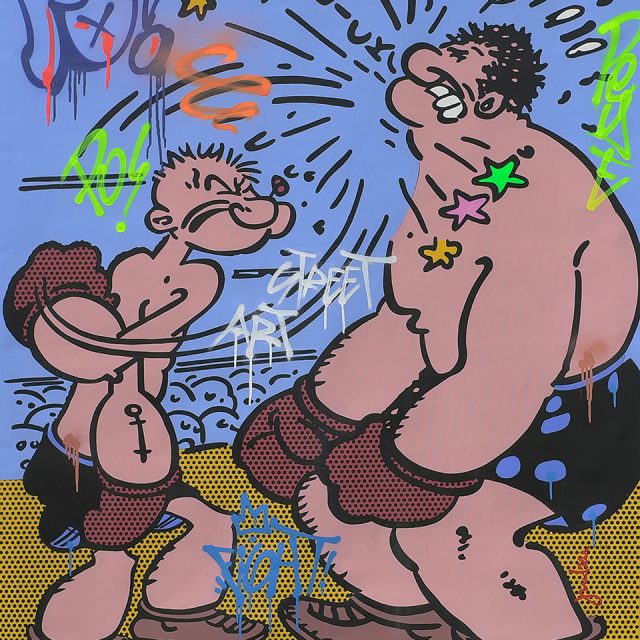 BD-040-6-Popeye Le boxeurAcrylique sur toile 150 x 120 cm