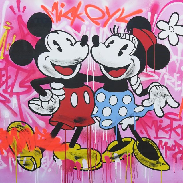 BD-40-13-Mickey Mouse & Minie Acrylique sur toile 90 x 120 cm