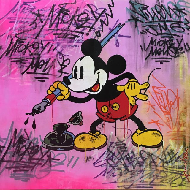 BD-40-9-Mickey Mouse Acrylique sur toile 130 x 140 cm